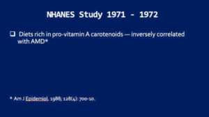 AMD Associated with Low Vitamin A Diets, NHANES 1971-72