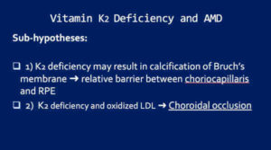 AMD or Macular Degeneration and K2 Deficiency, Hypothesis