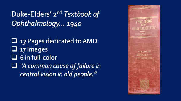AMD Prevalence Increasing in 1940, Duke-Elder Textbook Confirms