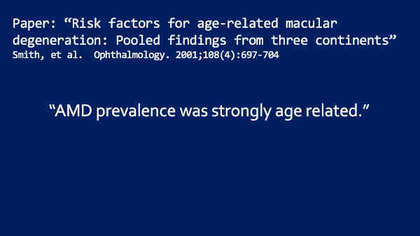 Is Macular Degeneration Actually Age Related?