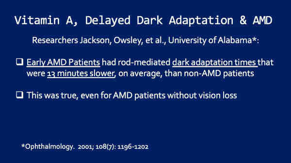 Macular Degeneration (AMD) and Delayed Dark Adaptation 