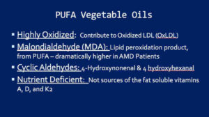 PUFA Vegetable Oils Highly Oxidized and Contribute to AMD