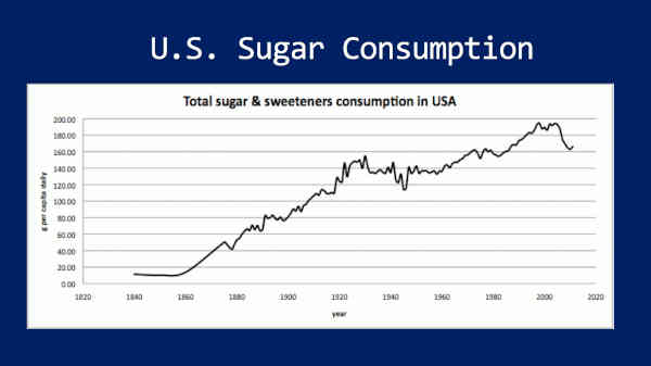 U.S. Sugar Consumption 1840 to 2012