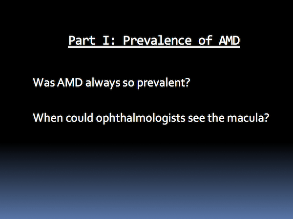 Was AMD Prevalence as High in the 19th Century? 