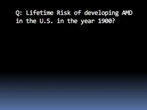 Lifetime risk of developing AMD in the Year 1900