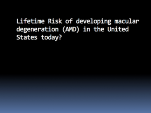 Lifetime risk of developing AMD in the United States Today