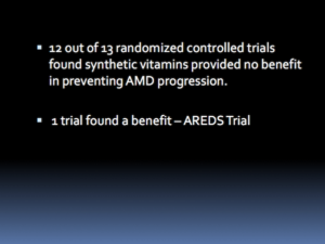 Eye vitamin supplements and AMD progression